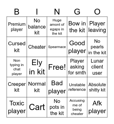 MCPVP CUSTOM KITS BINGO Card