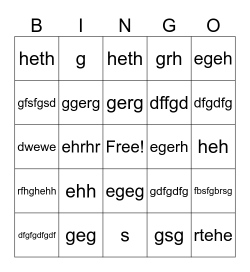 Bingo Card