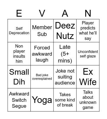 Stream Bingos Bingo Card
