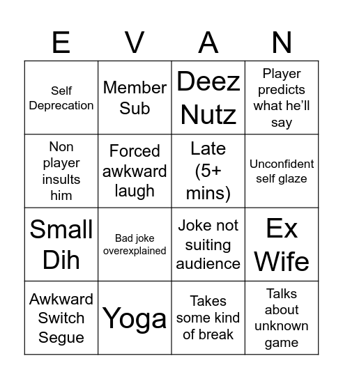 Stream Bingos Bingo Card