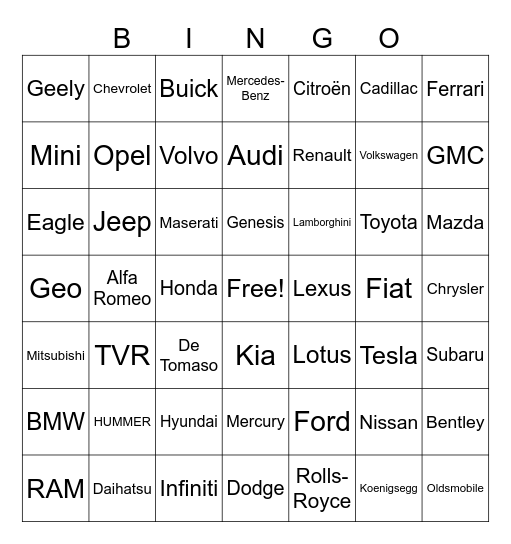 Bingo Card