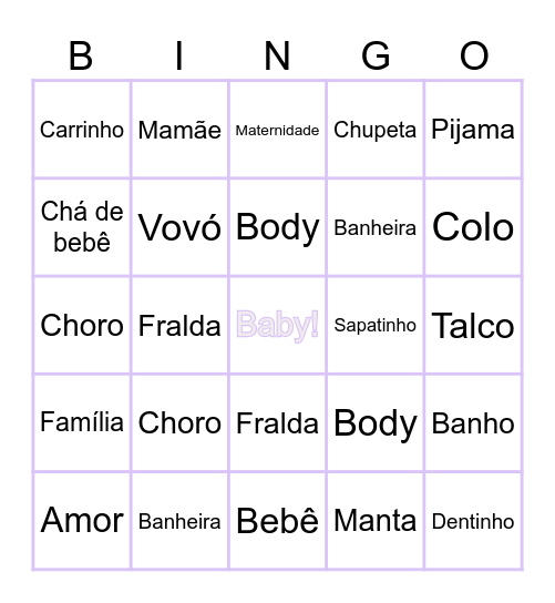 Chá bingo da Didi! Bingo Card