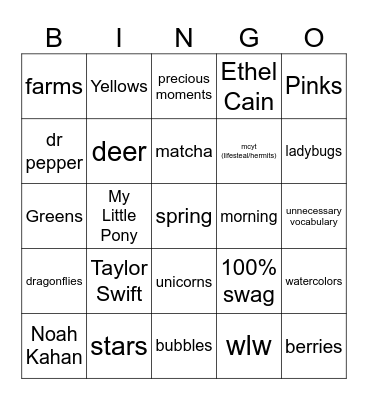 Bina Bingo Card