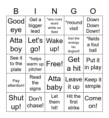 If Coash Rashad says... Bingo Card