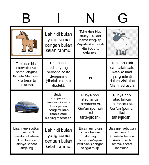Road Trip Bingo Card