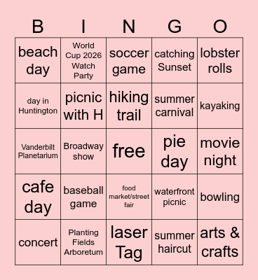 Jupiter Summer 2026 Bingo (May 25 - Sept 6) Bingo Card