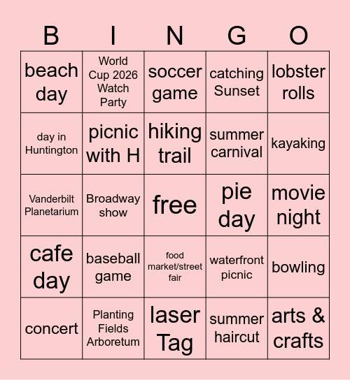 Jupiter Summer 2026 Bingo (May 25 - Sept 6) Bingo Card