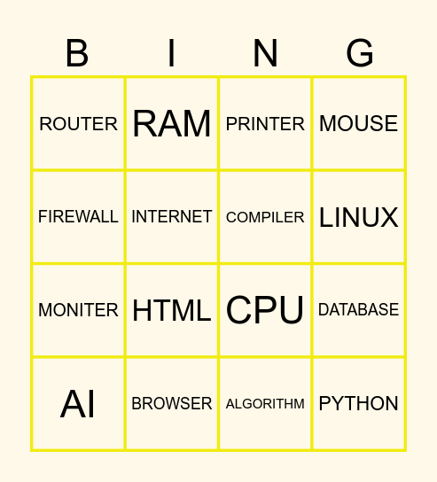 TECH BINGO Card