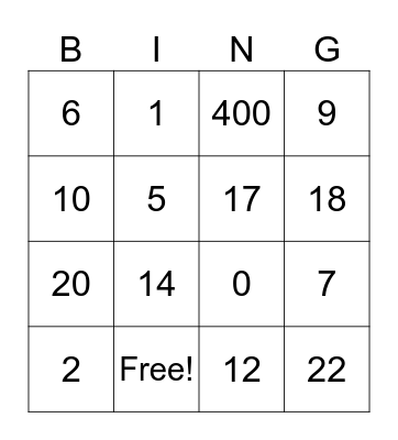 NUMBERS IN CHUMASH Bingo Card