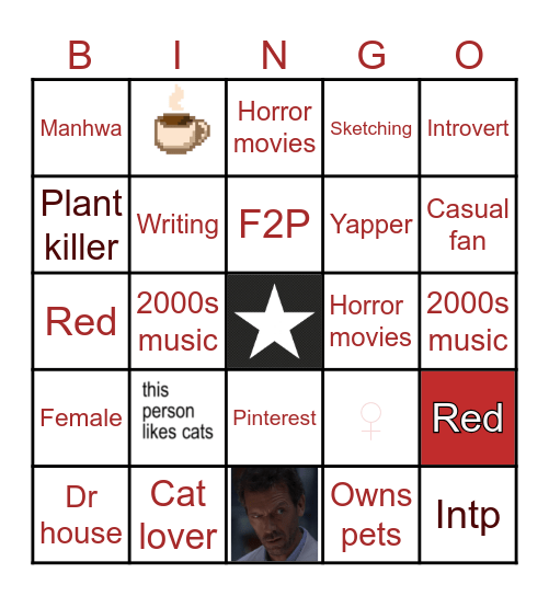 Similarity bingo Card