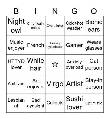 SoleilRouge's Bingo Card