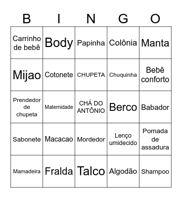 Chá do Antônio Bingo Card