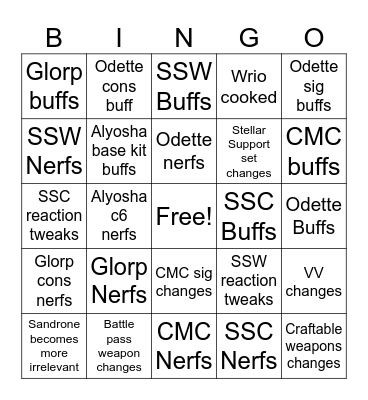 V3 Bingo card Bingo Card