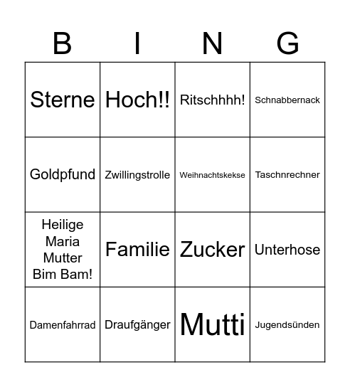 Märchen-Bing Bingo Card