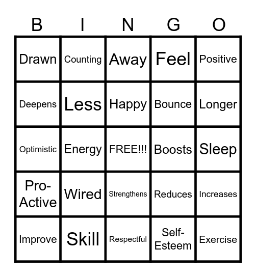 GRATITUDE Bingo Card