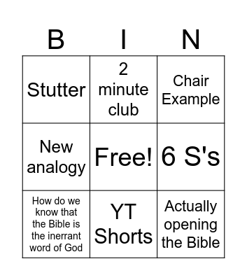 Bastion Bingo Card
