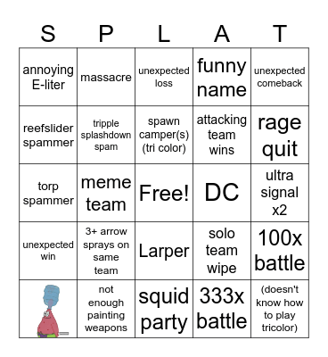 splatoon 3 splatfest bingo Card