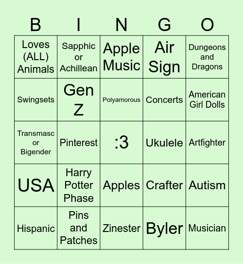 Soul! Bingo Card