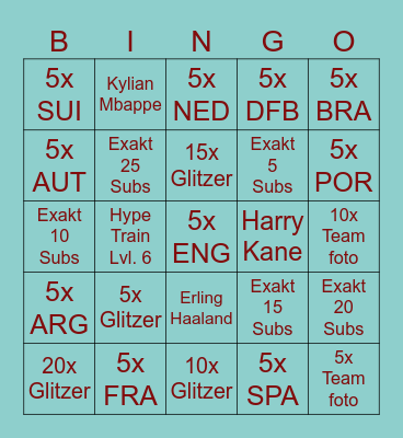PANINI BINGO 3 Bingo Card