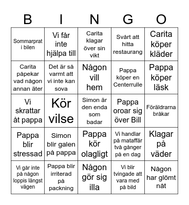 Höga Kusten 26 Bingo Card