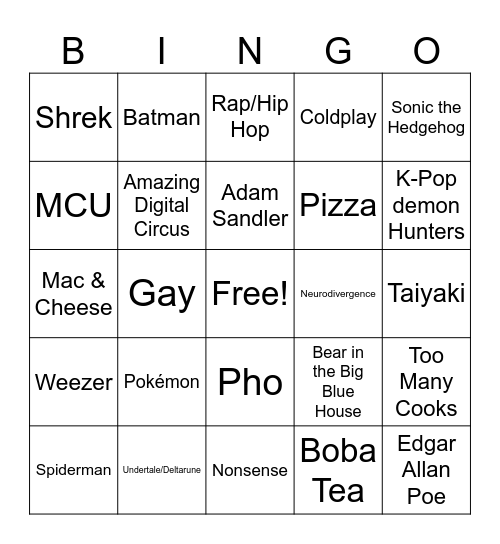 Bingo Card