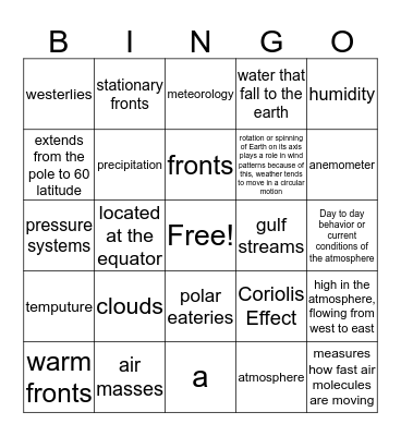 weather bingo  Bingo Card
