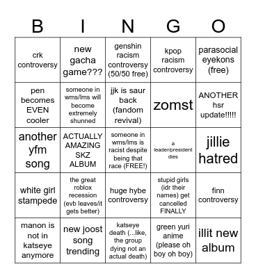 pen's 2026 bingo card Bingo Card