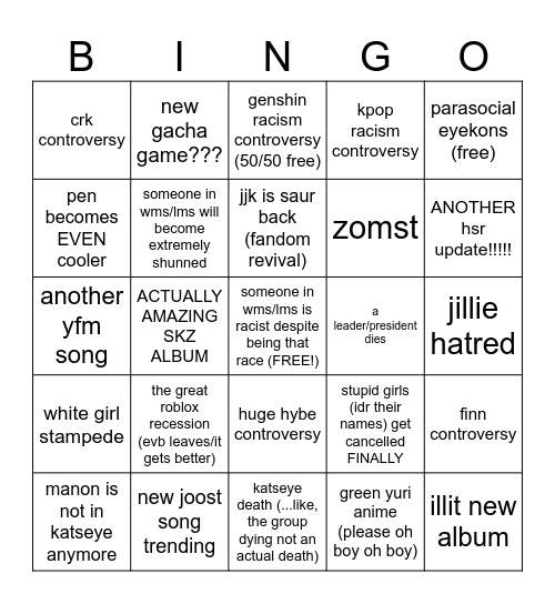 pen's 2026 bingo card Bingo Card
