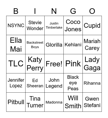 Music! Music! Music Bingo Card