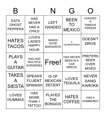FIESTA BINGO Card
