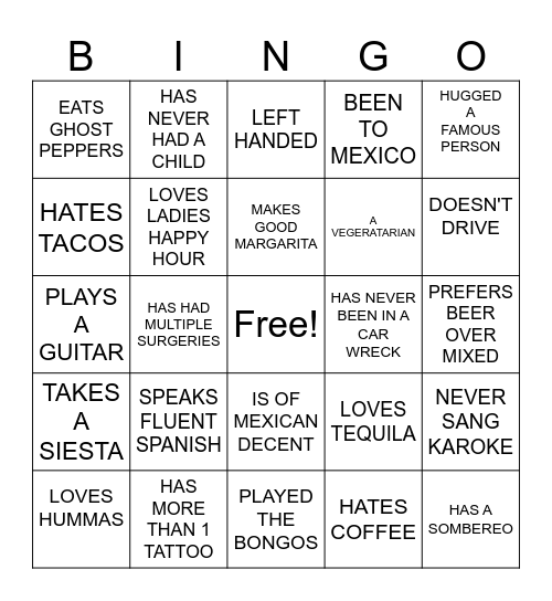 FIESTA BINGO Card