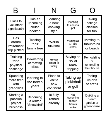 Class of '86: Our Next Decade Bingo Card