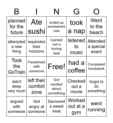 Find someone who... Bingo Card