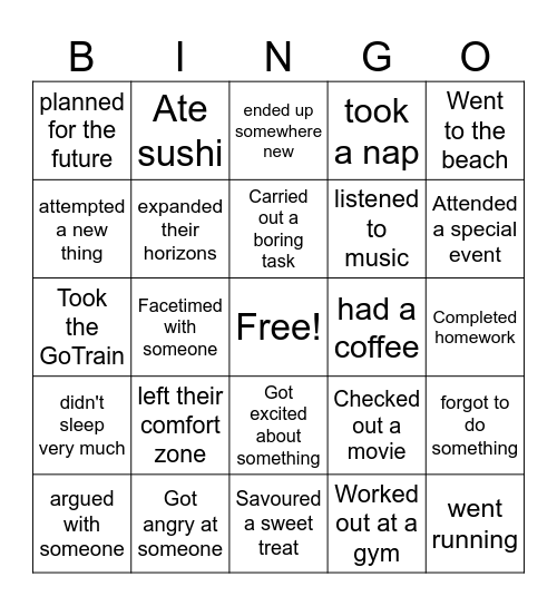 Find someone who... Bingo Card