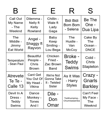 BONUS 6 Bingo Card