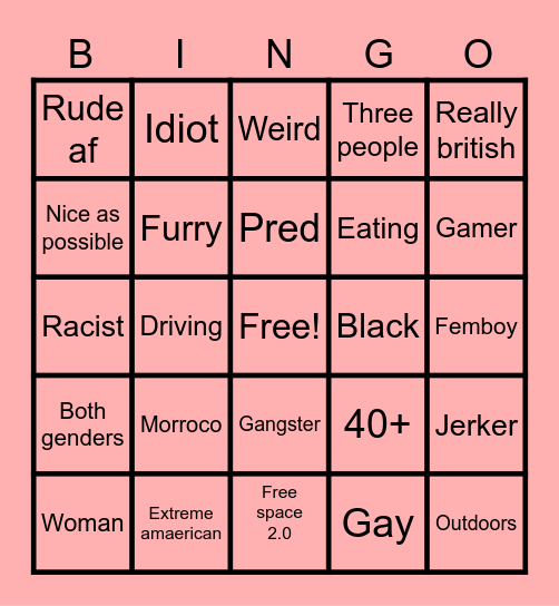 Chitchat bingo Card