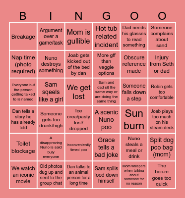 Baz Bingo Card