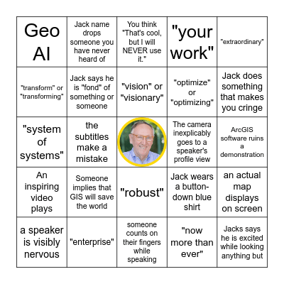 Esri UC Plenary Bingo Card