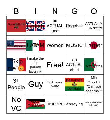 NEIGHBORS VC!!! Bingo Card