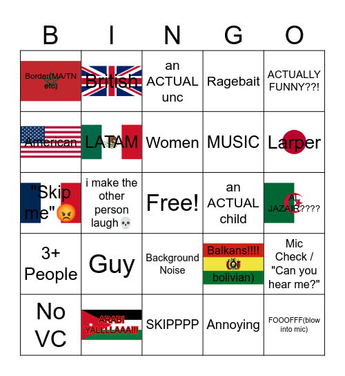 NEIGHBORS VC!!! Bingo Card