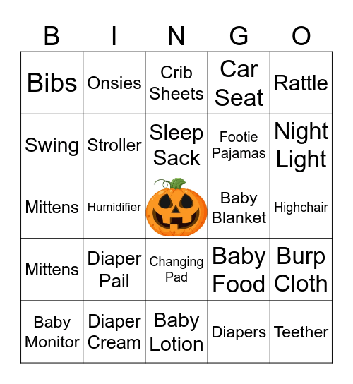 Baby Bingo Card