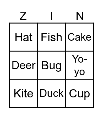 Delores Zingo Card Bingo Card