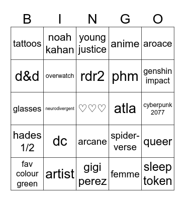 HAN BINGO Card