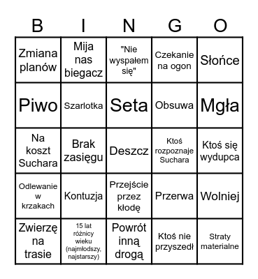 Bingo Górskie Bingo Card