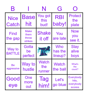 Panther Mom Bingo Card
