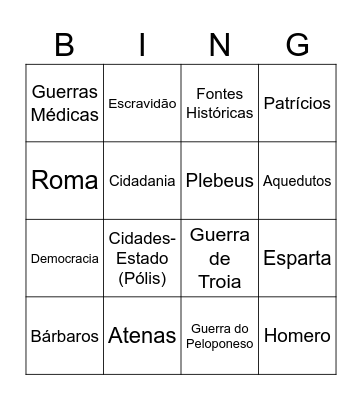 BINGO DO 1º ANO Bingo Card