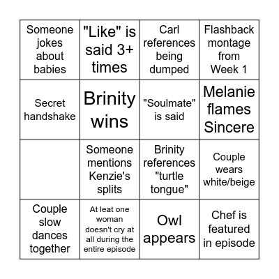 Love Island Finale! Bingo Card
