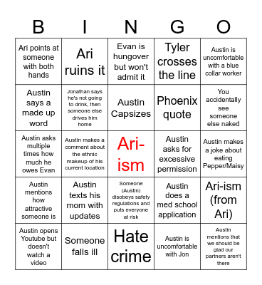 Tennessee Bingo Card