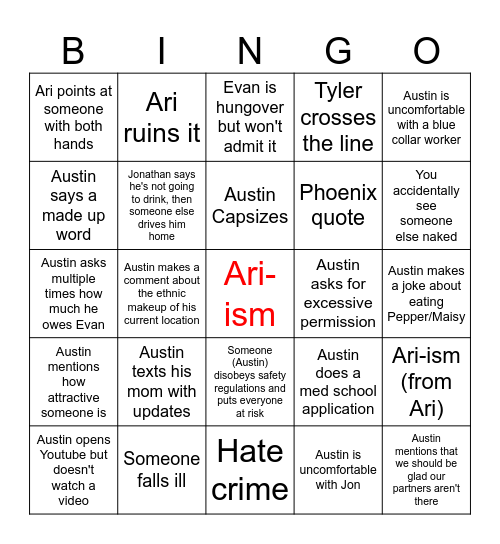 Tennessee Bingo Card