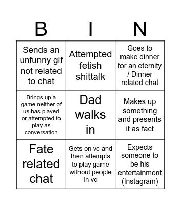 Bas bingo Card